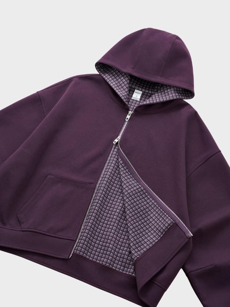 DCRB Plaid Baggy Sweater with Zipper