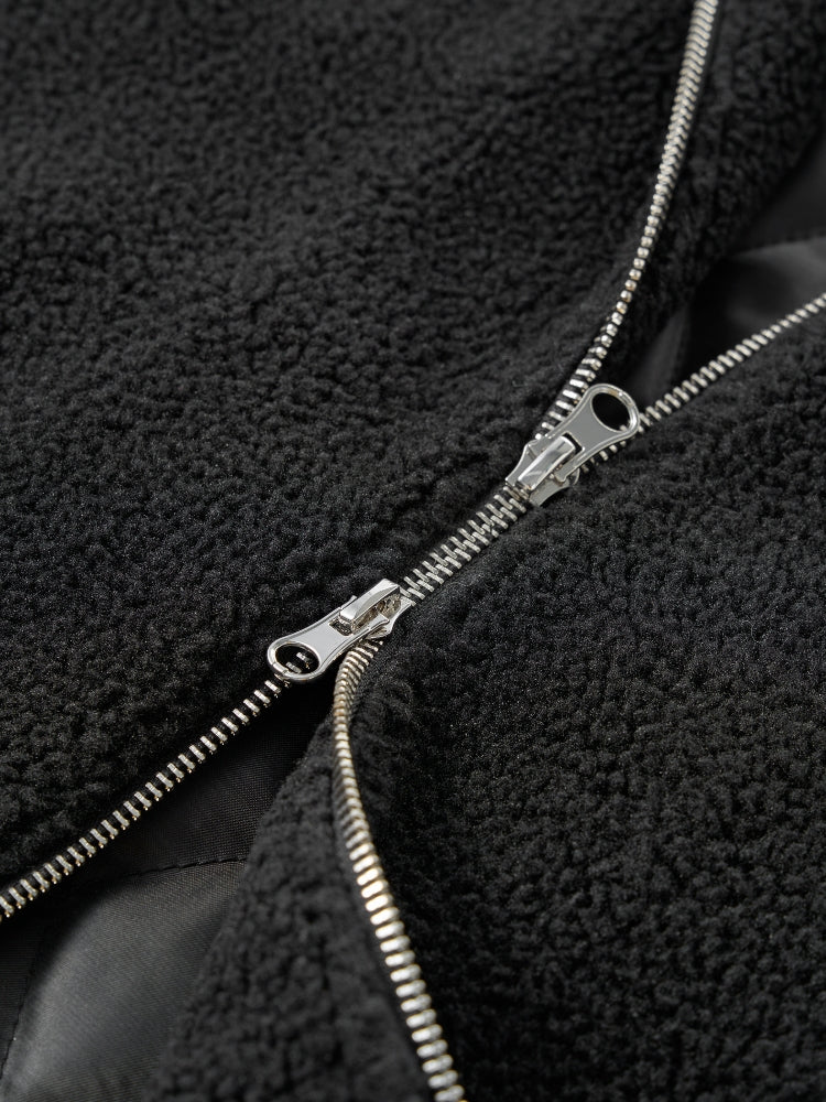 DCRB Two Tone Sherpa Fleece Jacket Black