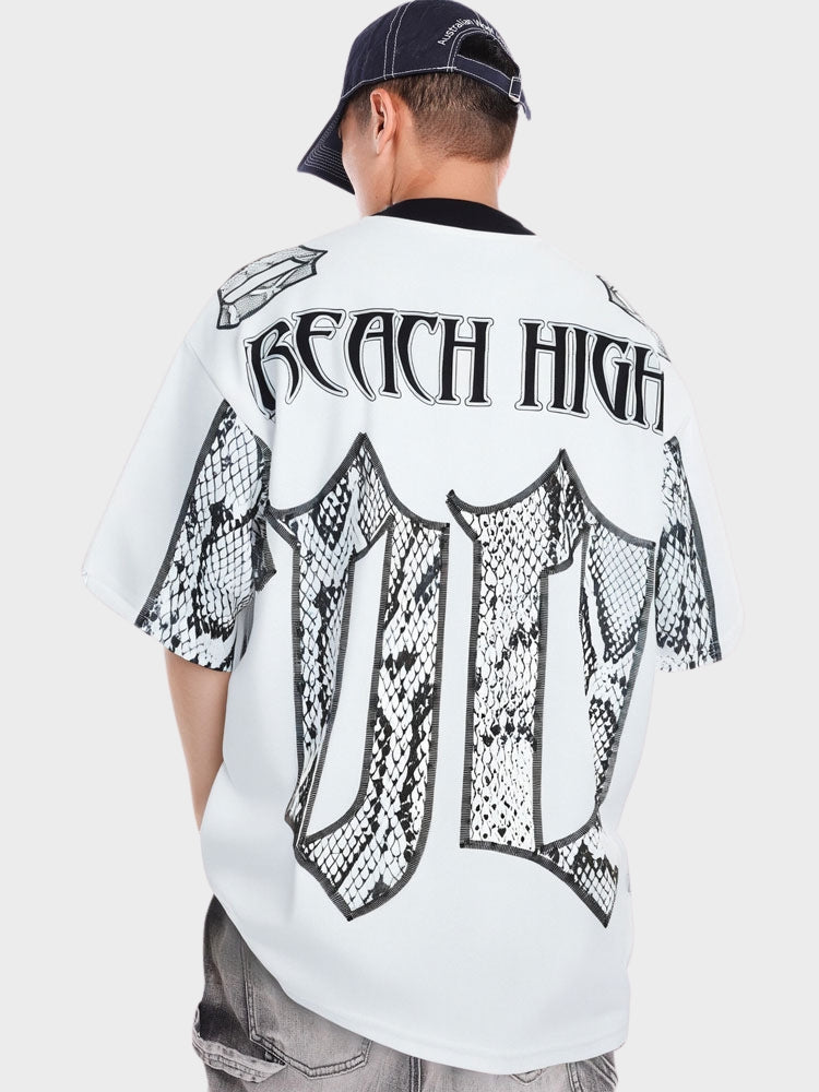 DCRB Snake Print Baseball Tee