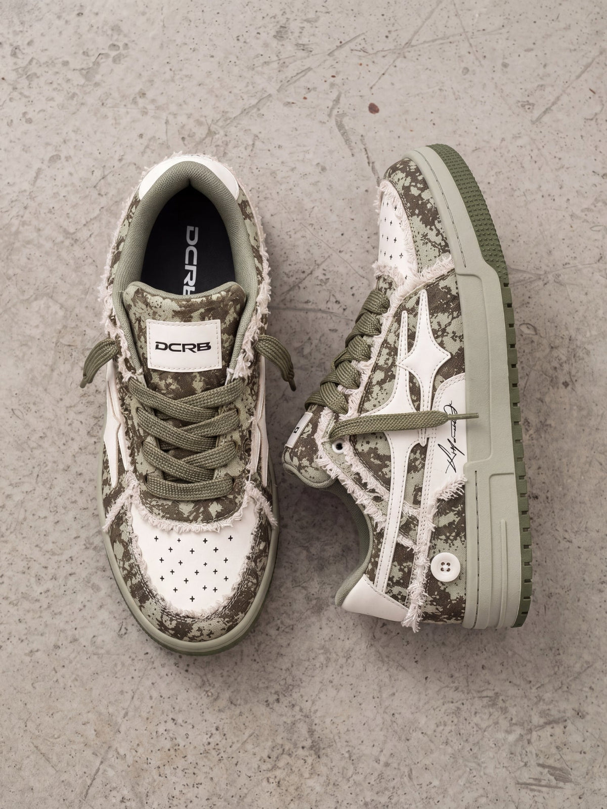 DCRB Army Green Distressed Sneakers