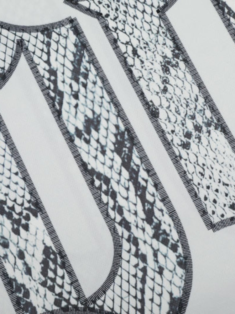 DCRB Snake Print Baseball Tee