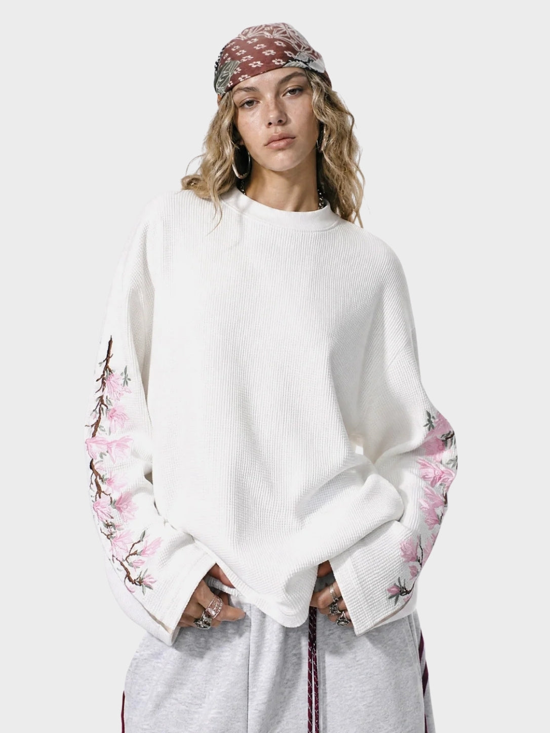 DCRB Florar Embroidered Waffle Longsleeve