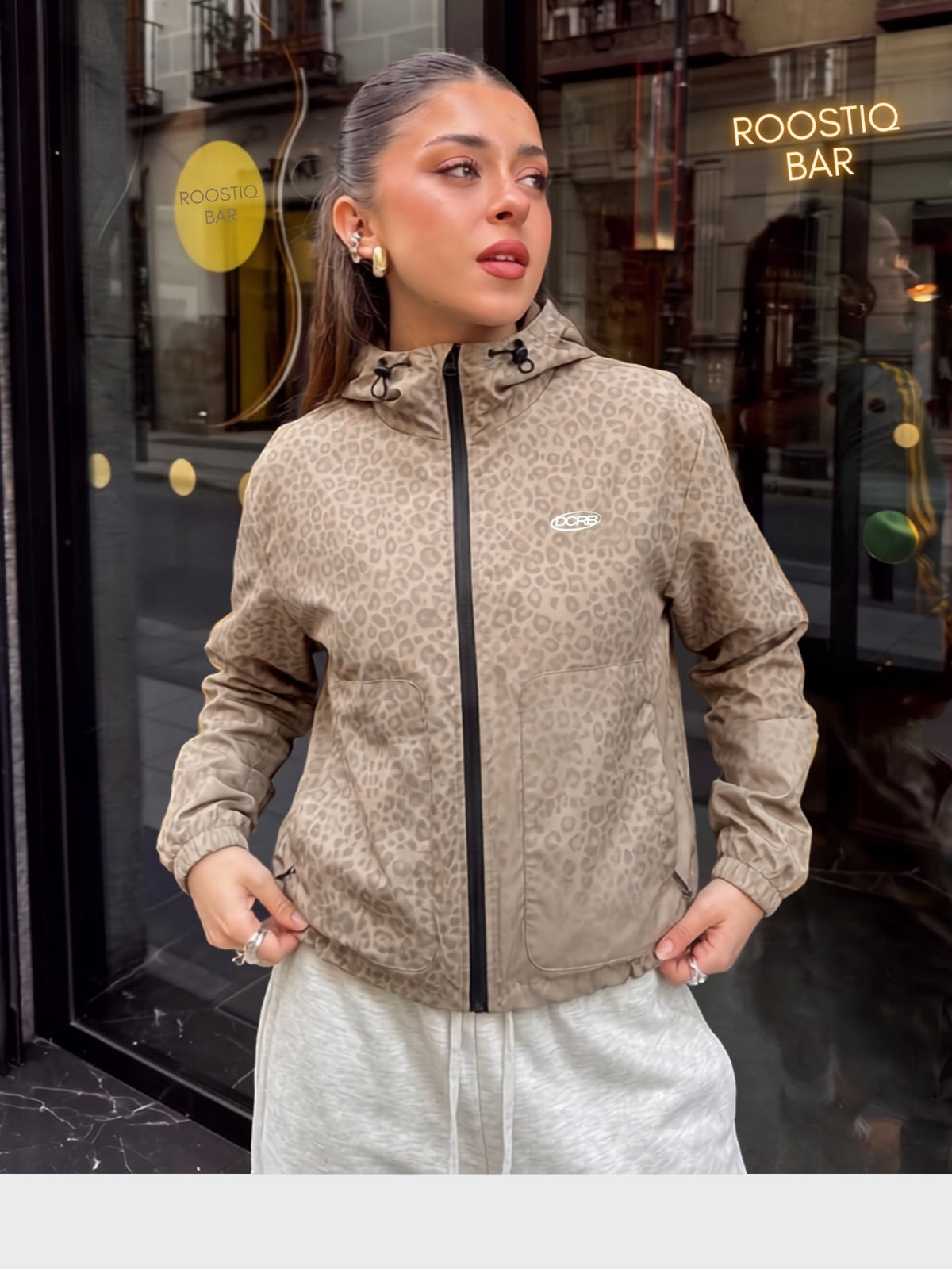 DCRB Black Water Reactive Cheetah Rain Jacket