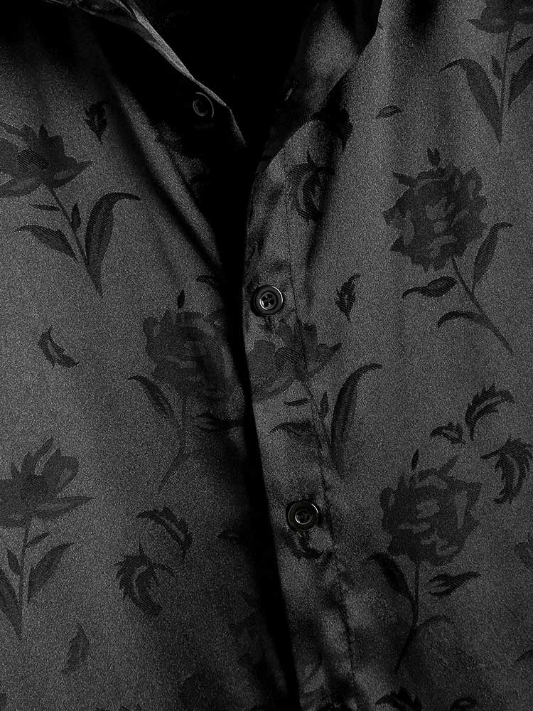 Chemise fleurie en satin