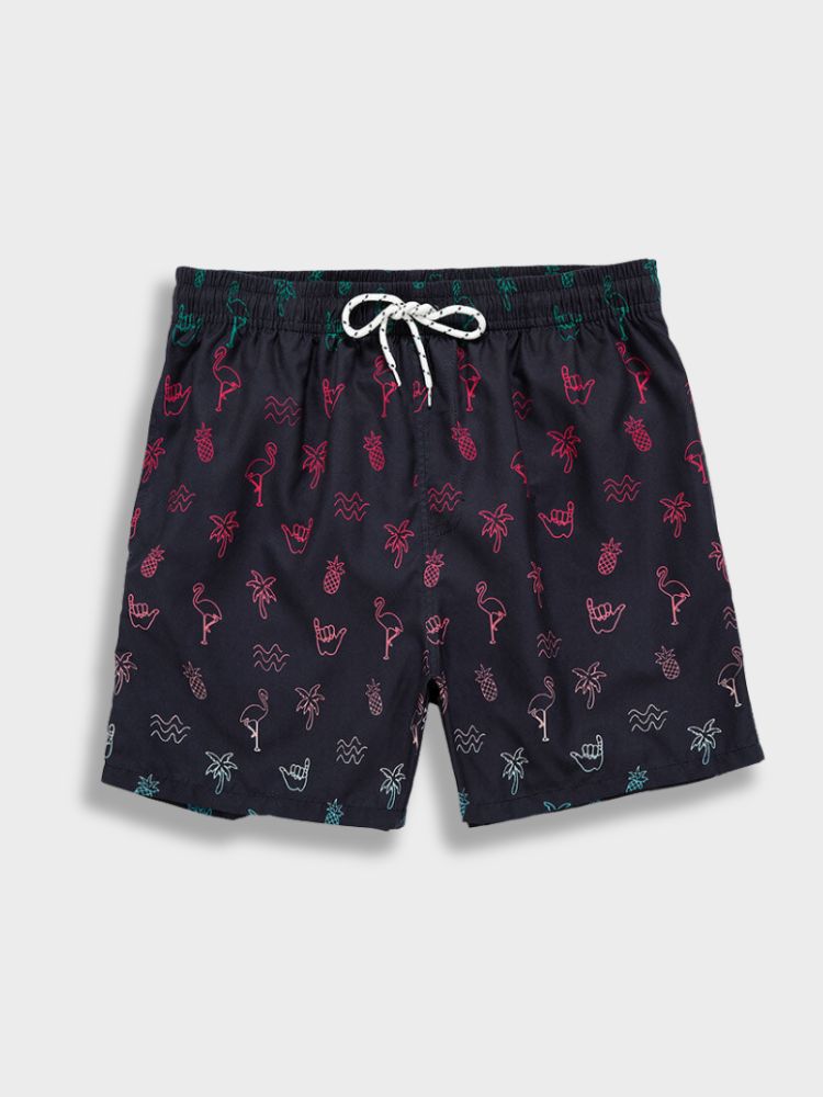 Boxer de bain - flamant rose