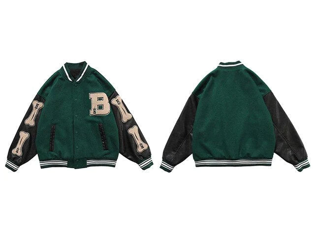 Veste Varsity Vintage Vert Os