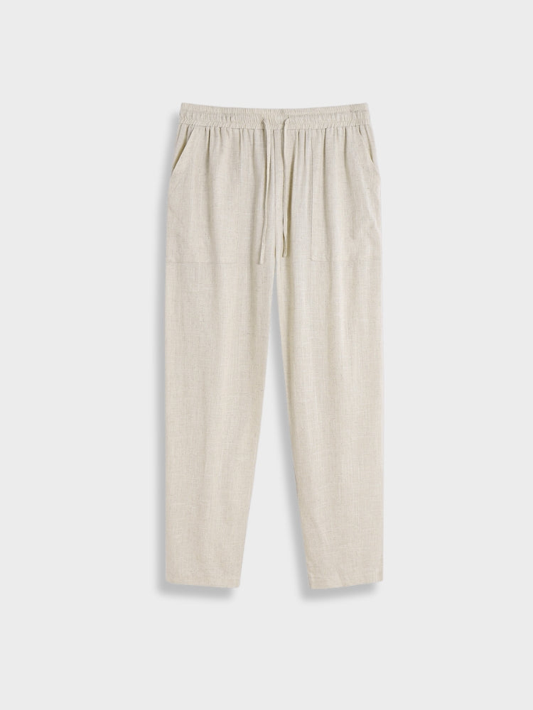 Melange Linen Trousers