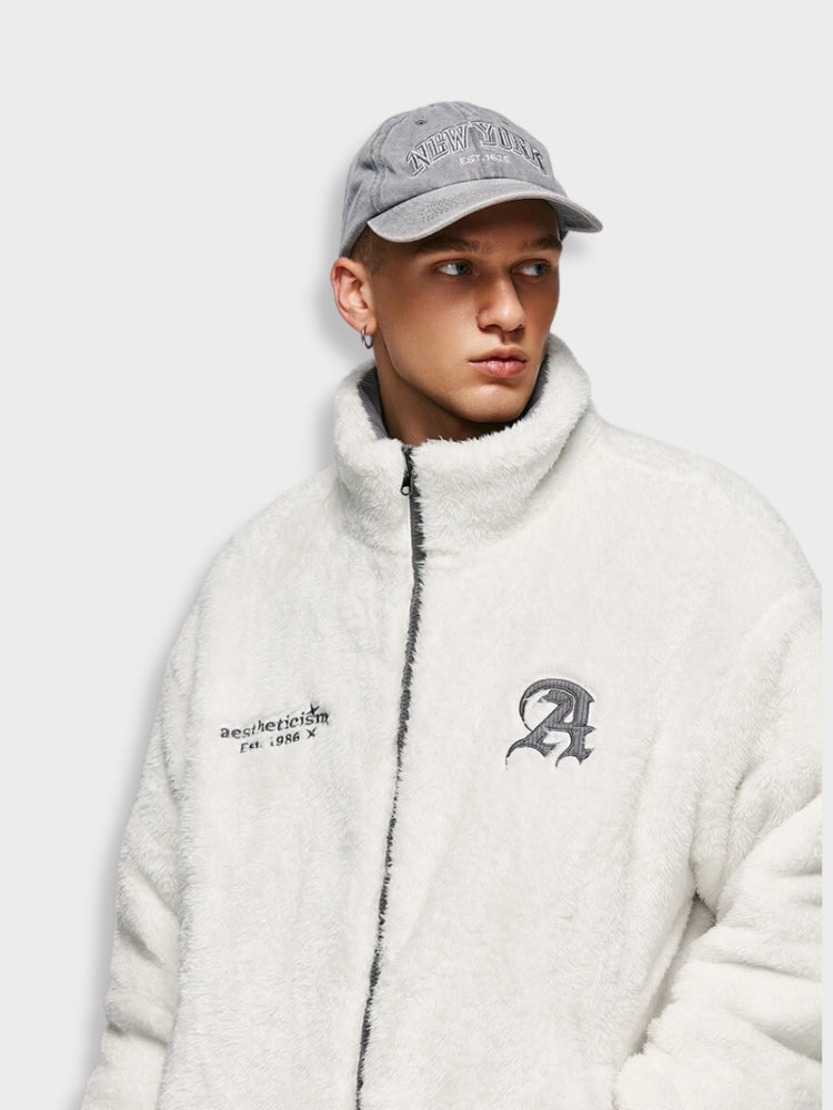 Veste réversible en polaire et velours côtelé