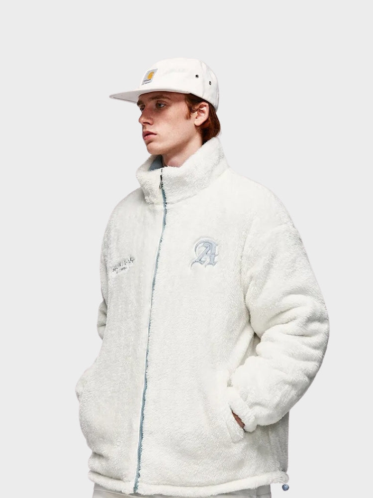 Veste réversible en polaire et velours côtelé