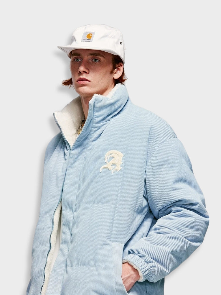 Veste réversible en polaire et velours côtelé