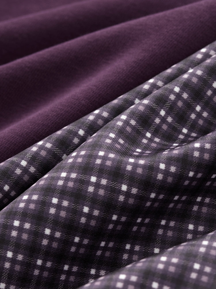 DCRB Plaid Baggy Sweater with Zipper