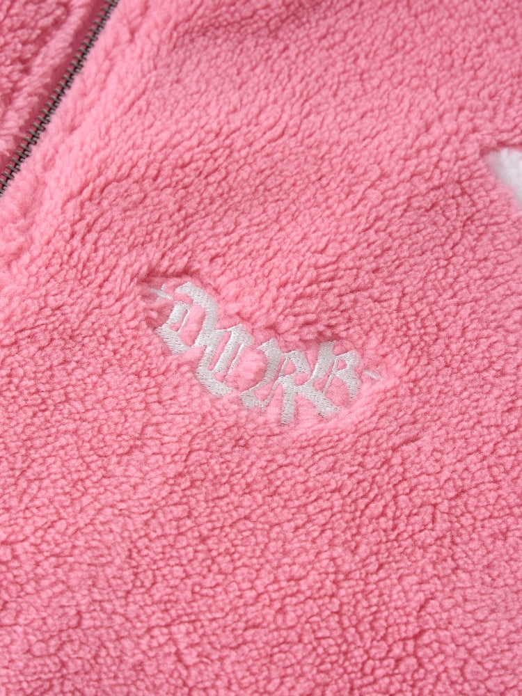 DCRB Two Tone Sherpa Fleece Jacket Pink