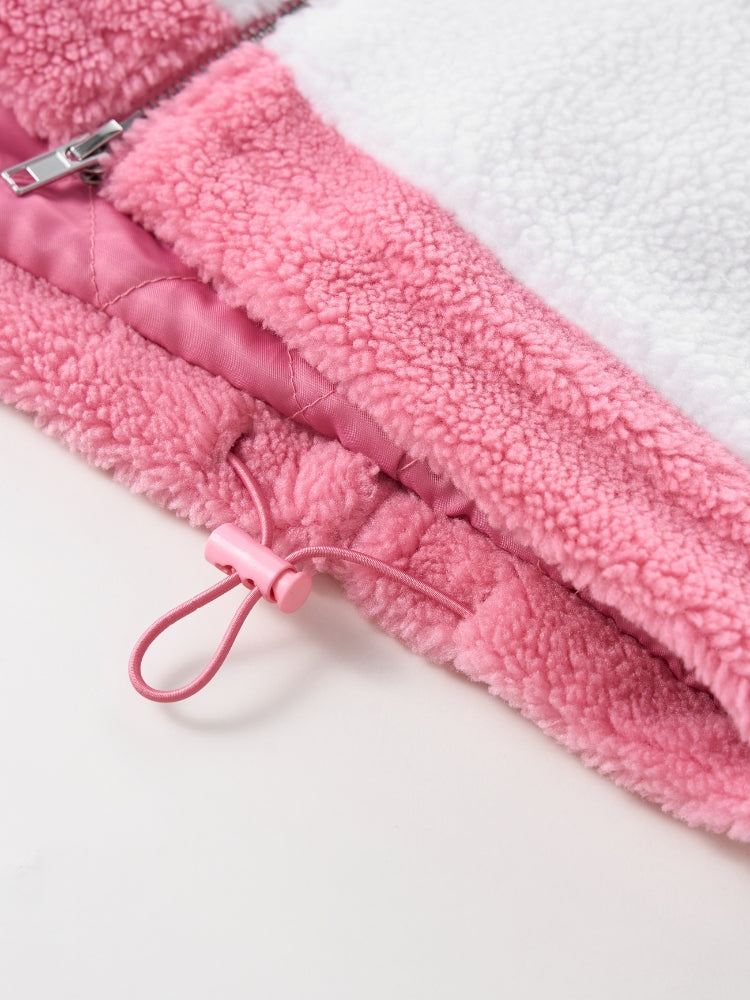 DCRB Two Tone Sherpa Fleece Jacket Pink