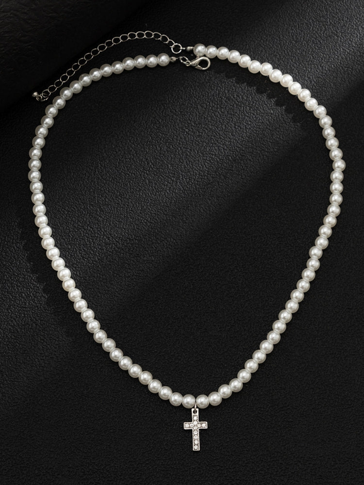 DCRB Pearl Cross Necklace