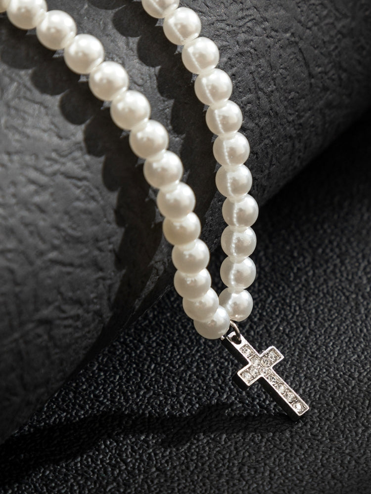 DCRB Pearl Cross Necklace