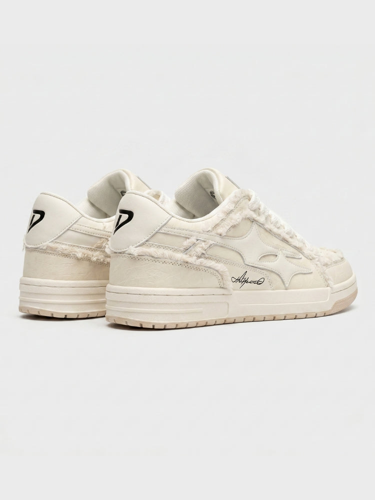 DCRB Ivory Croc Low Sneakers