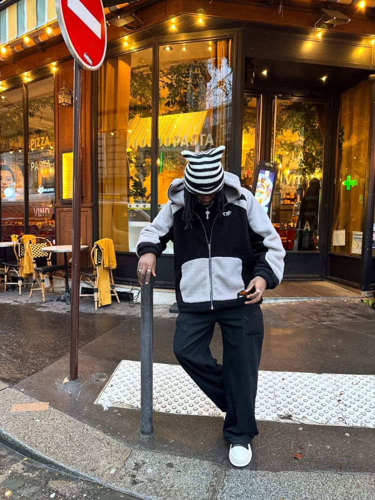 DCRB - Black & Grey Sherpa Ninja Fleece