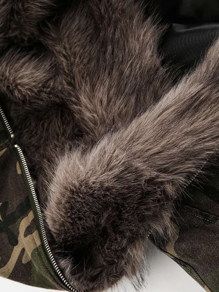 DCRB Camo Zipper with Fur Hoodie