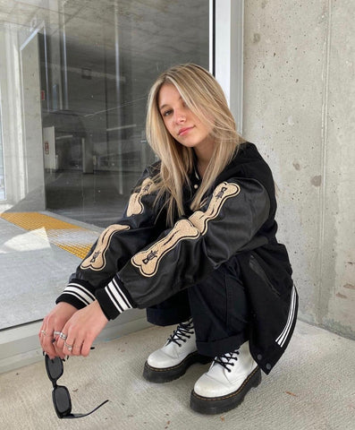 Veste Varsity Vintage Os Noir