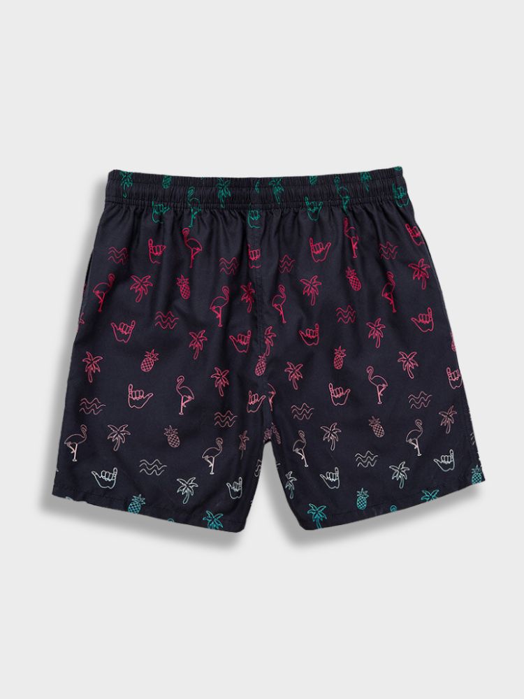 Boxer de bain - flamant rose
