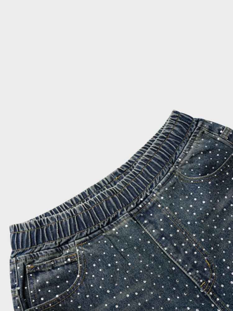 Rhinestone Denim Jorts