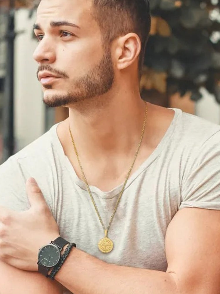 Collier Boussole Vieil Argent