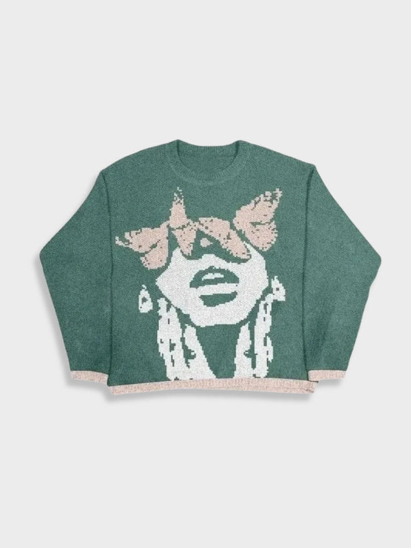 Vintage Butterfly Girl Pullover