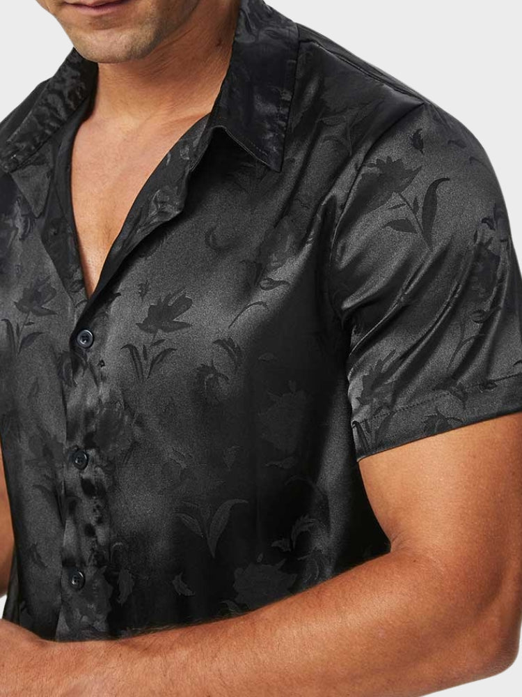 Chemise fleurie en satin