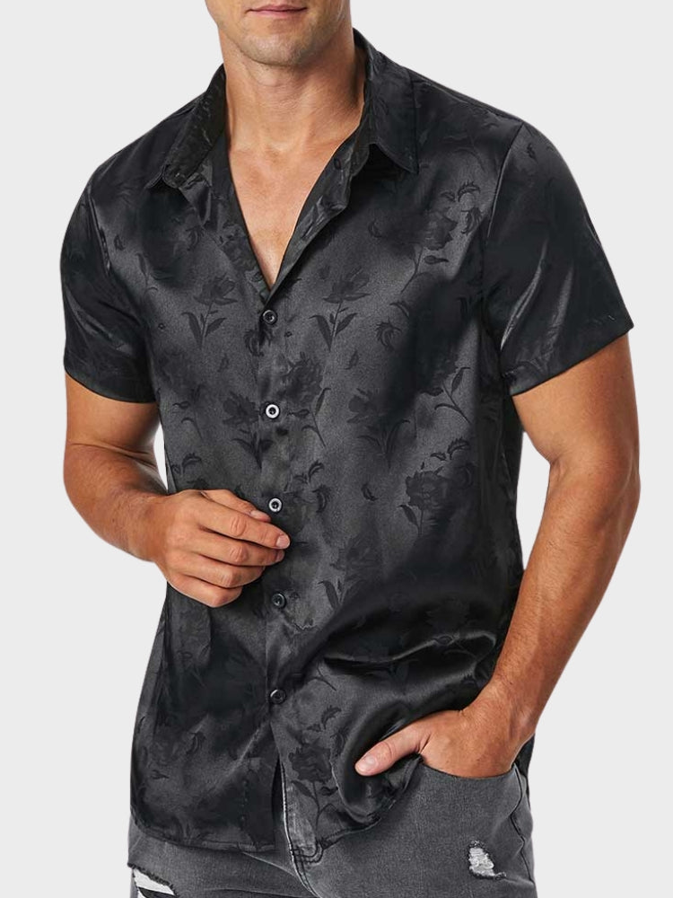 Chemise fleurie en satin