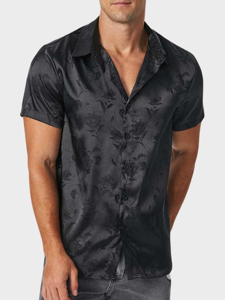 Chemise fleurie en satin