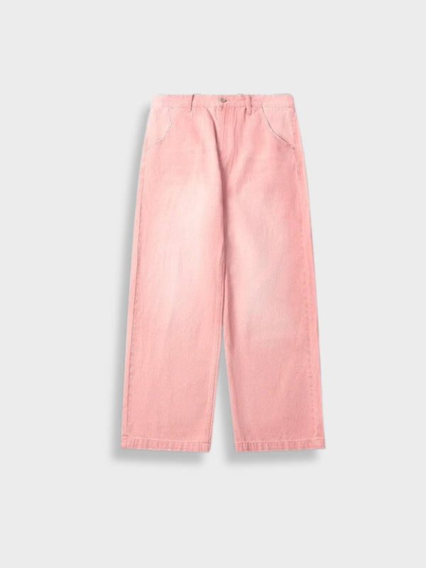 Pink Vintage Washed Denim Jeans